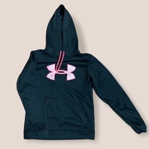 WOMENS BLACK AND PINK CAMO UNDER ARMOR HOODIE